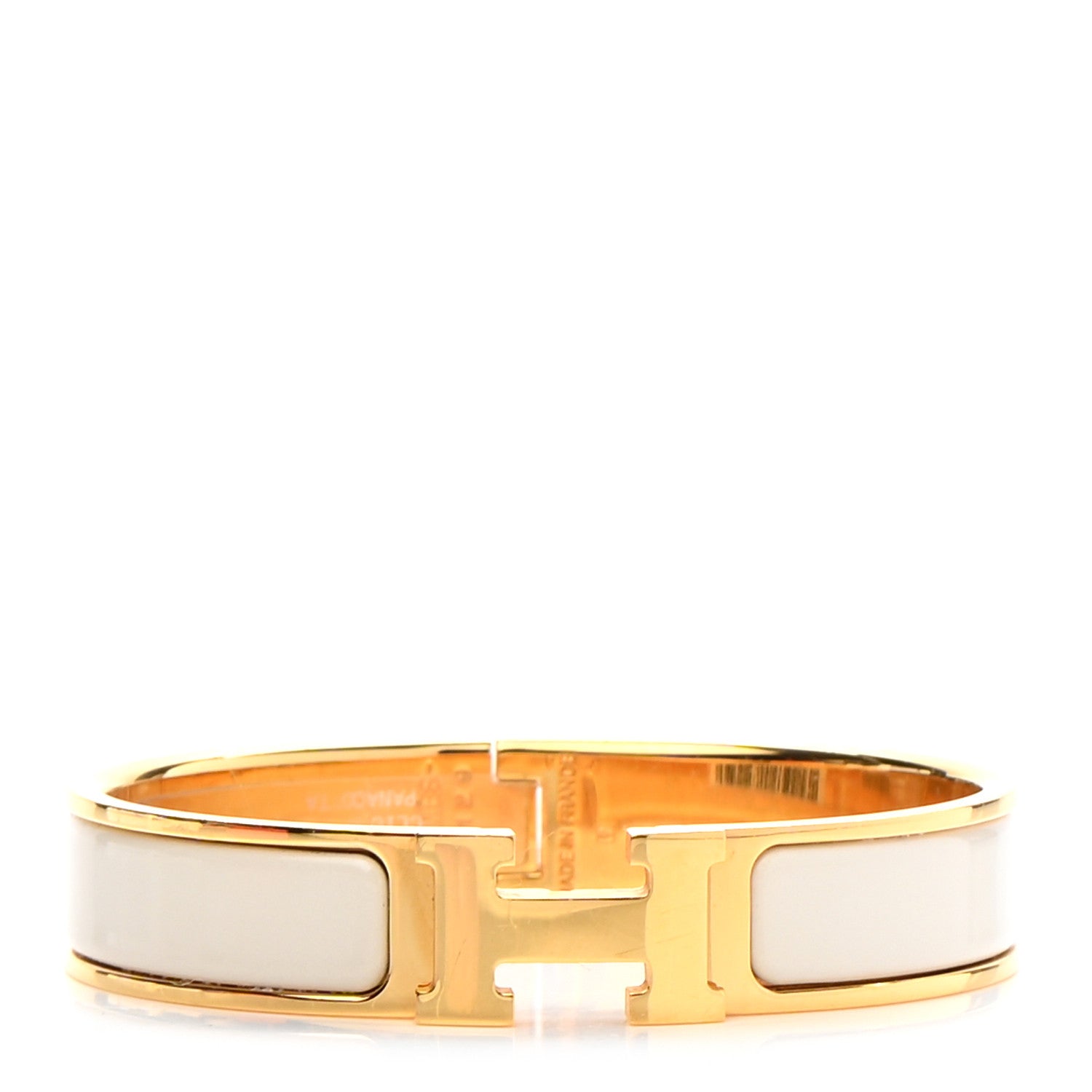Hermes Enamel Narrow Clic Clac H Bracelet Panacotta 1 of 5
