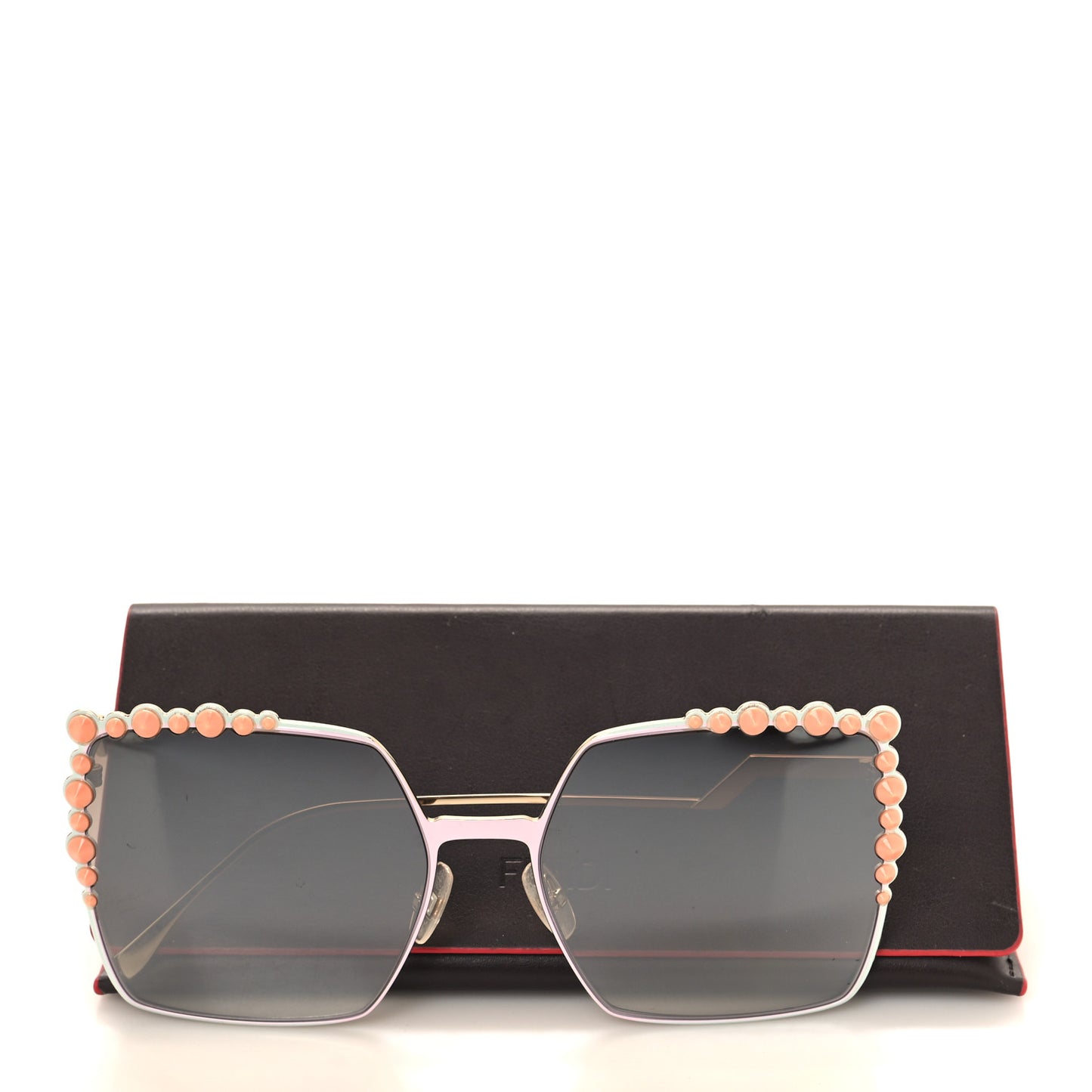 Metal Dots Square Sunglasses FF 0259/S Gold