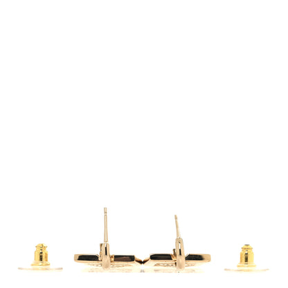 Chanel Metal Crystal Square CC Dangle Earrings Gold 3 of 5