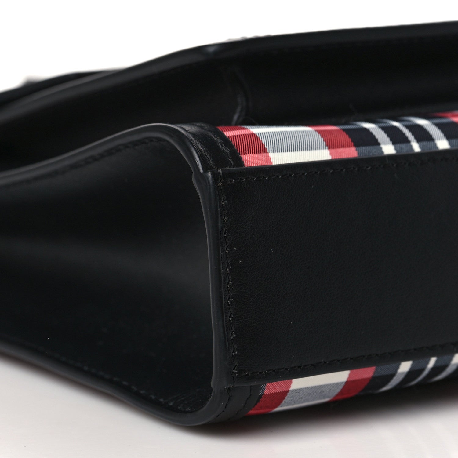 Burberry Calfskin Nylon Tartan Mini Pocket Bag Bright Red 7 of 8