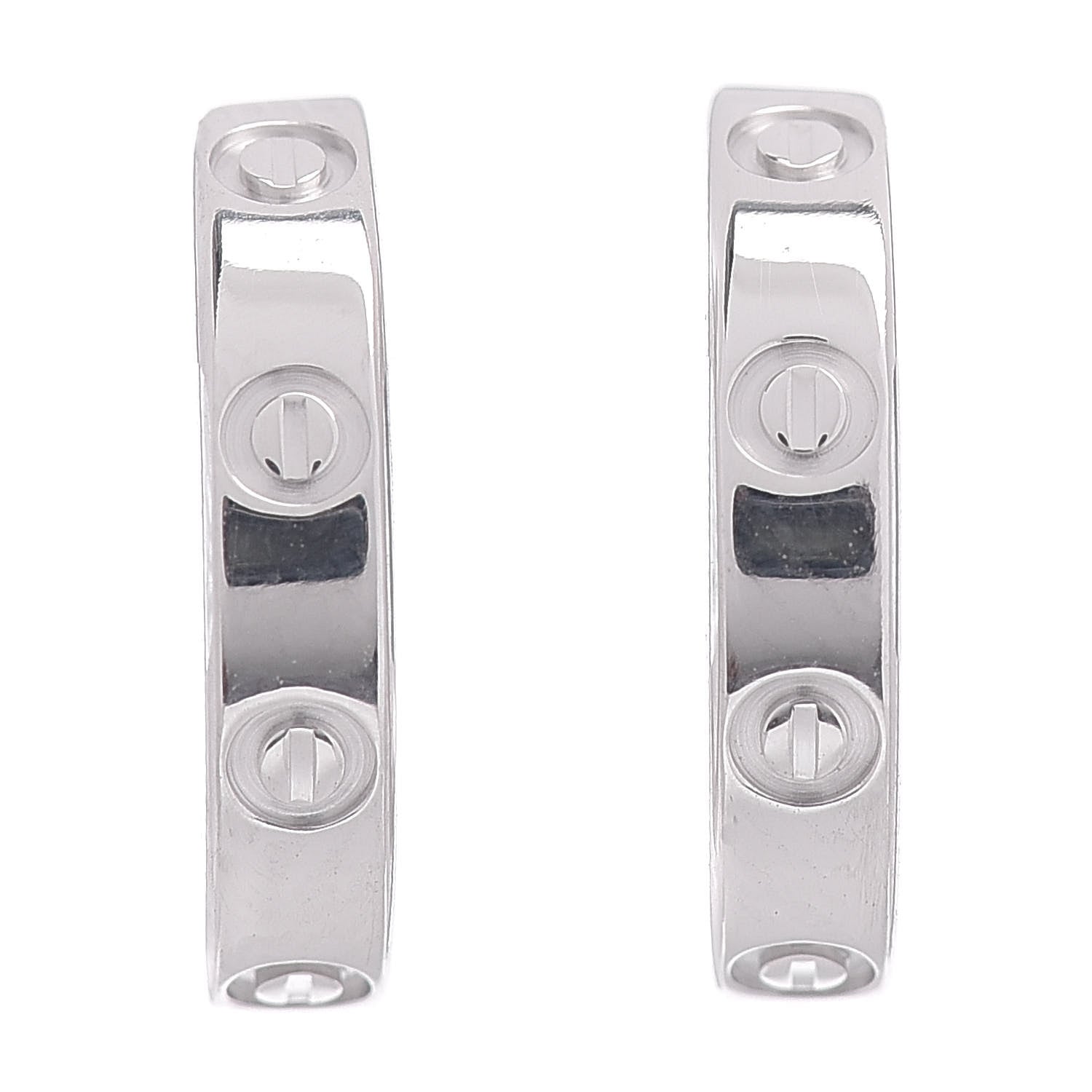 Cartier 18K White Gold Small LOVE Hoop Earrings 1 of 4