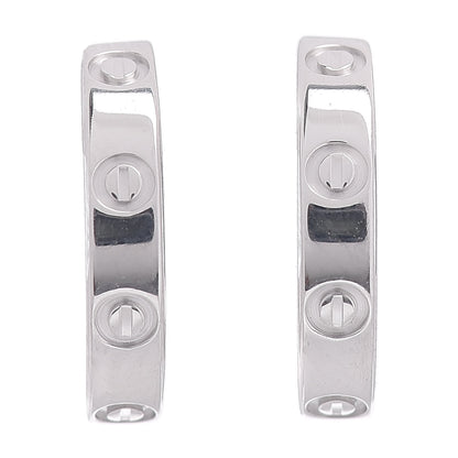 Cartier 18K White Gold Small LOVE Hoop Earrings 1 of 4