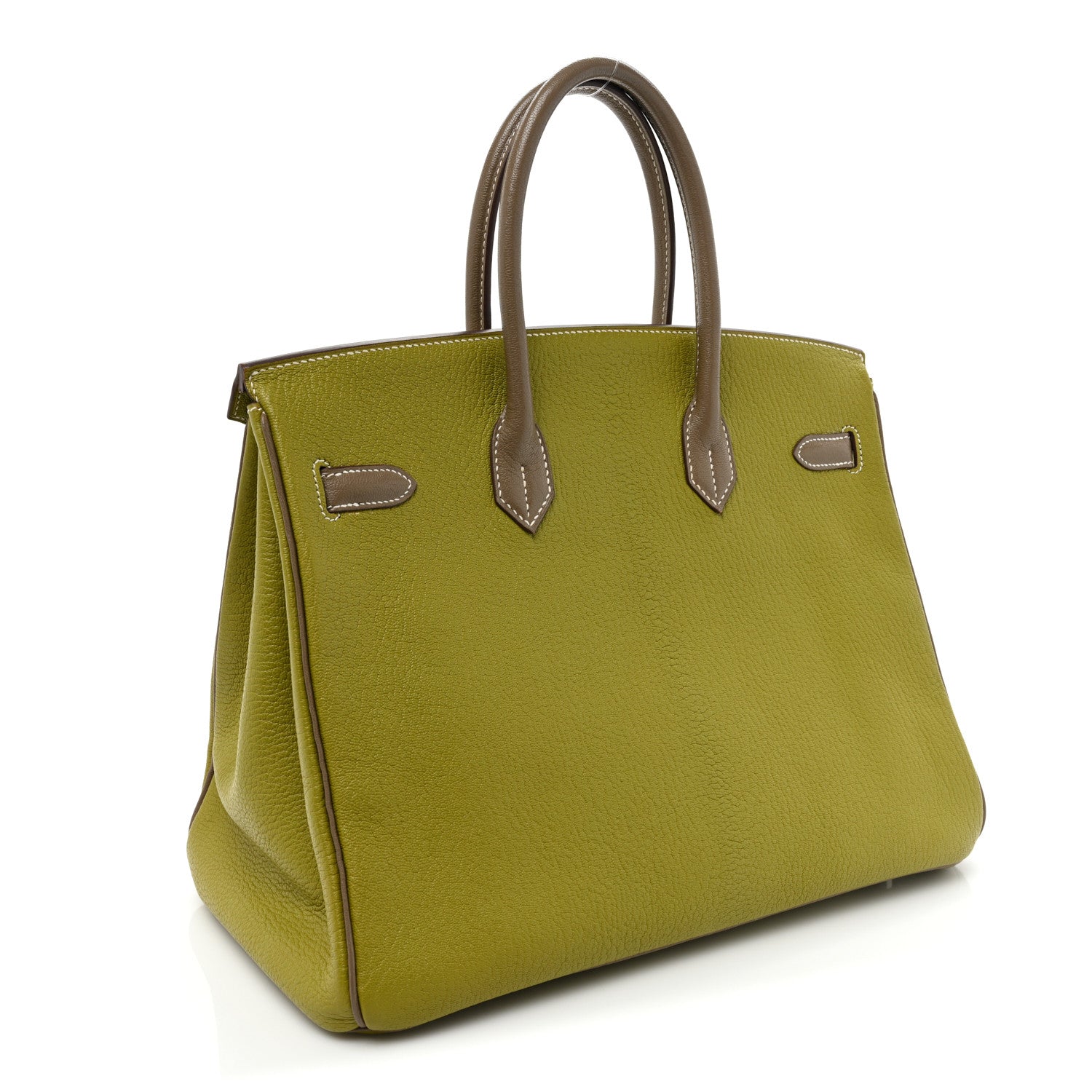 Hermes Chevre de Coromandel Horseshoe Birkin 35 Vert Anis Etoupe 3 of 13