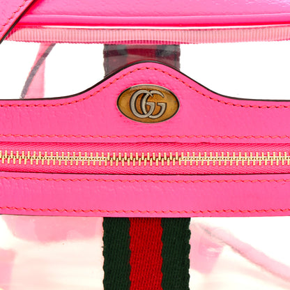 Gucci Vinyl Web Mini Ophidia Transparent Shoulder Bag Fluorescent Fuchsia 14 of 31