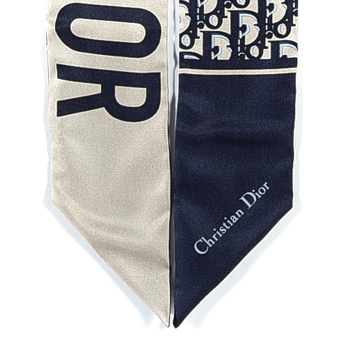 Christian Dior Silk Oblique Mitzah Scarf Blue 4 of 6