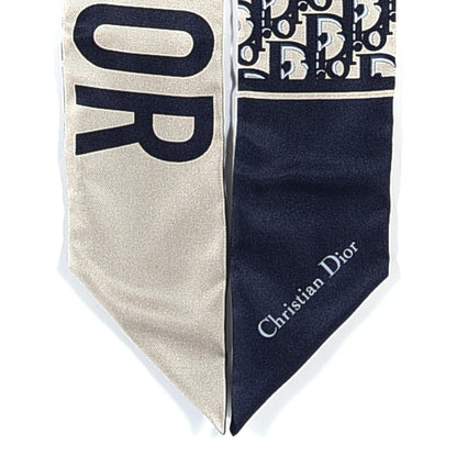 Christian Dior Silk Oblique Mitzah Scarf Blue 4 of 6