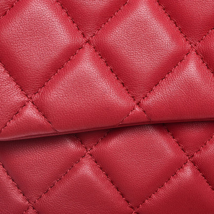 Chanel Lambskin Quilted Jumbo Chanel 3 Flap Dark Pink 8 of 9