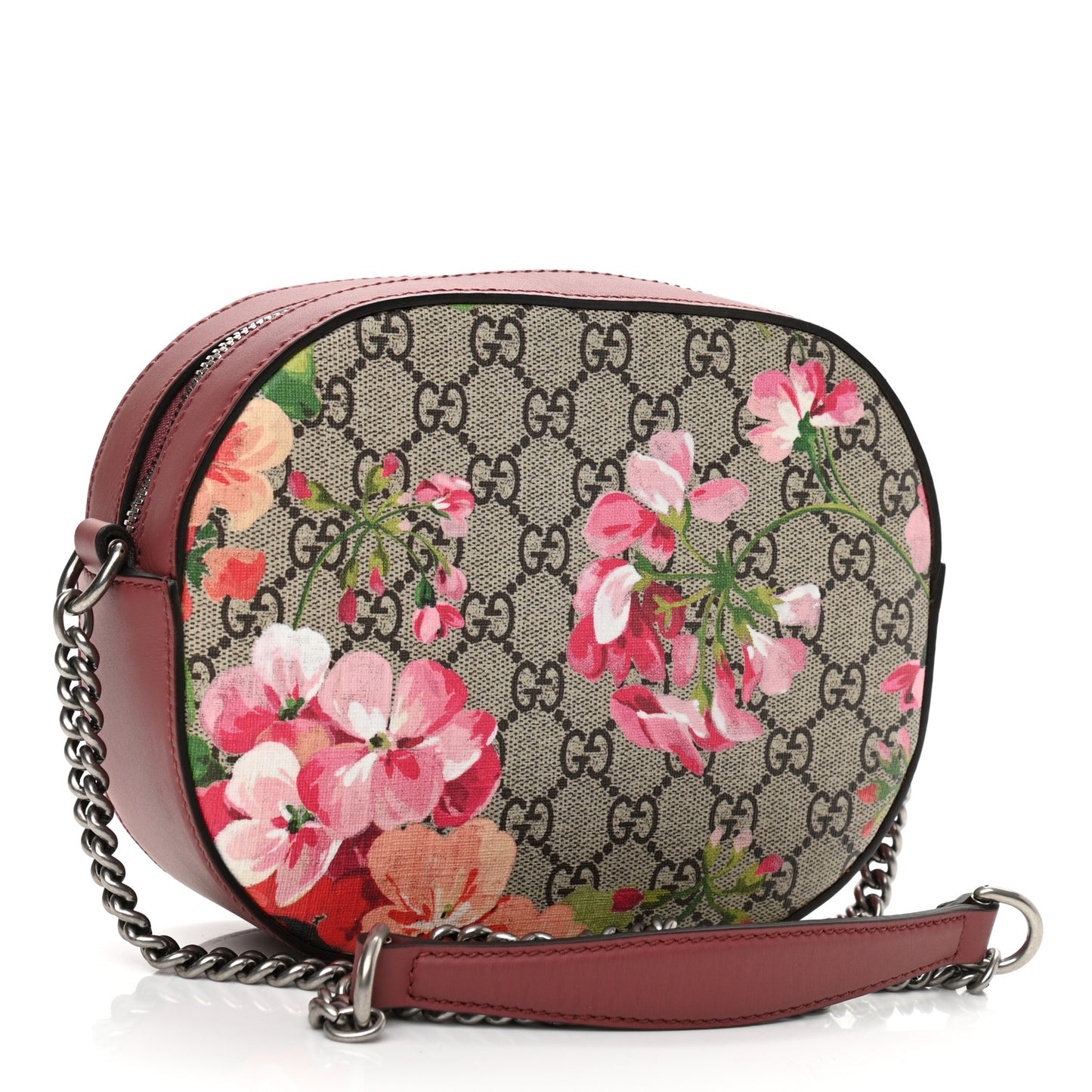 GG Supreme Monogram Blooms Mini Chain Shoulder Bag Beige Multicolor Dry Rose