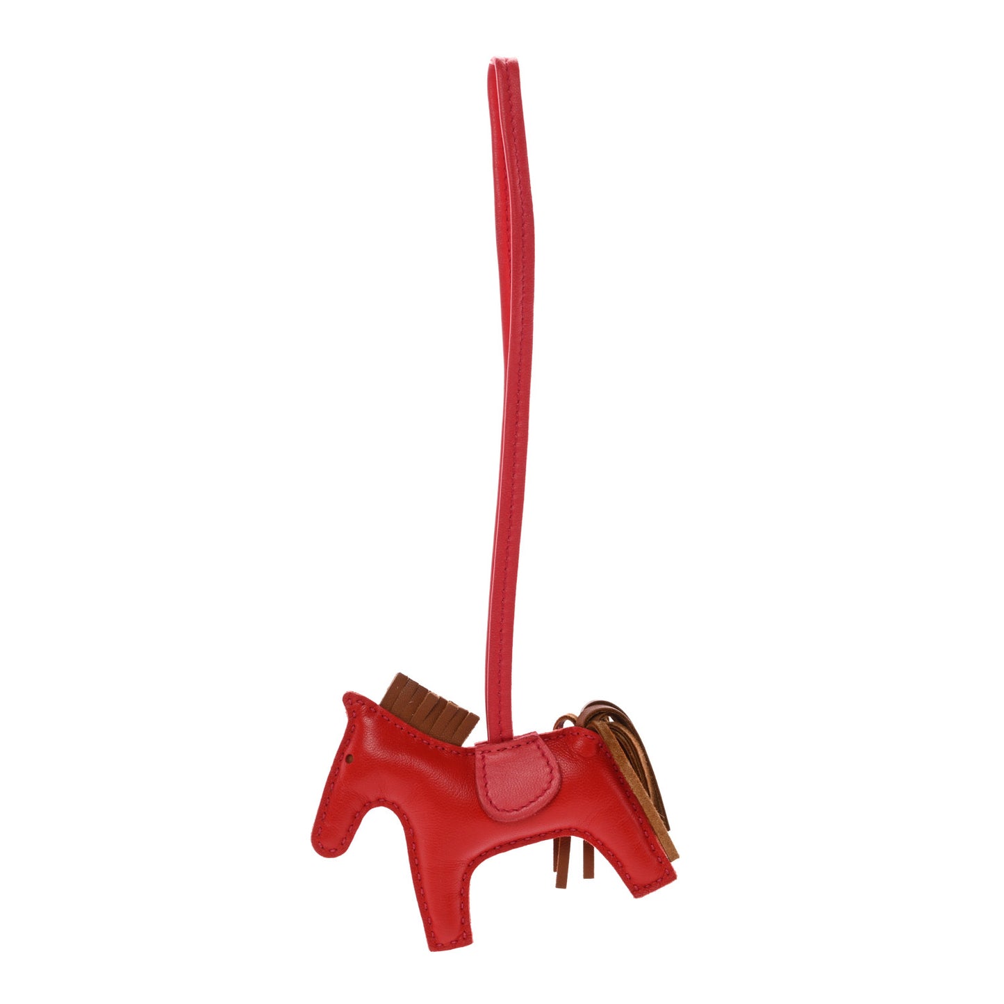 Milo Lambskin Grigri Rodeo Horse Bag Charm PM Rouge Indien Gold Bougainvillea