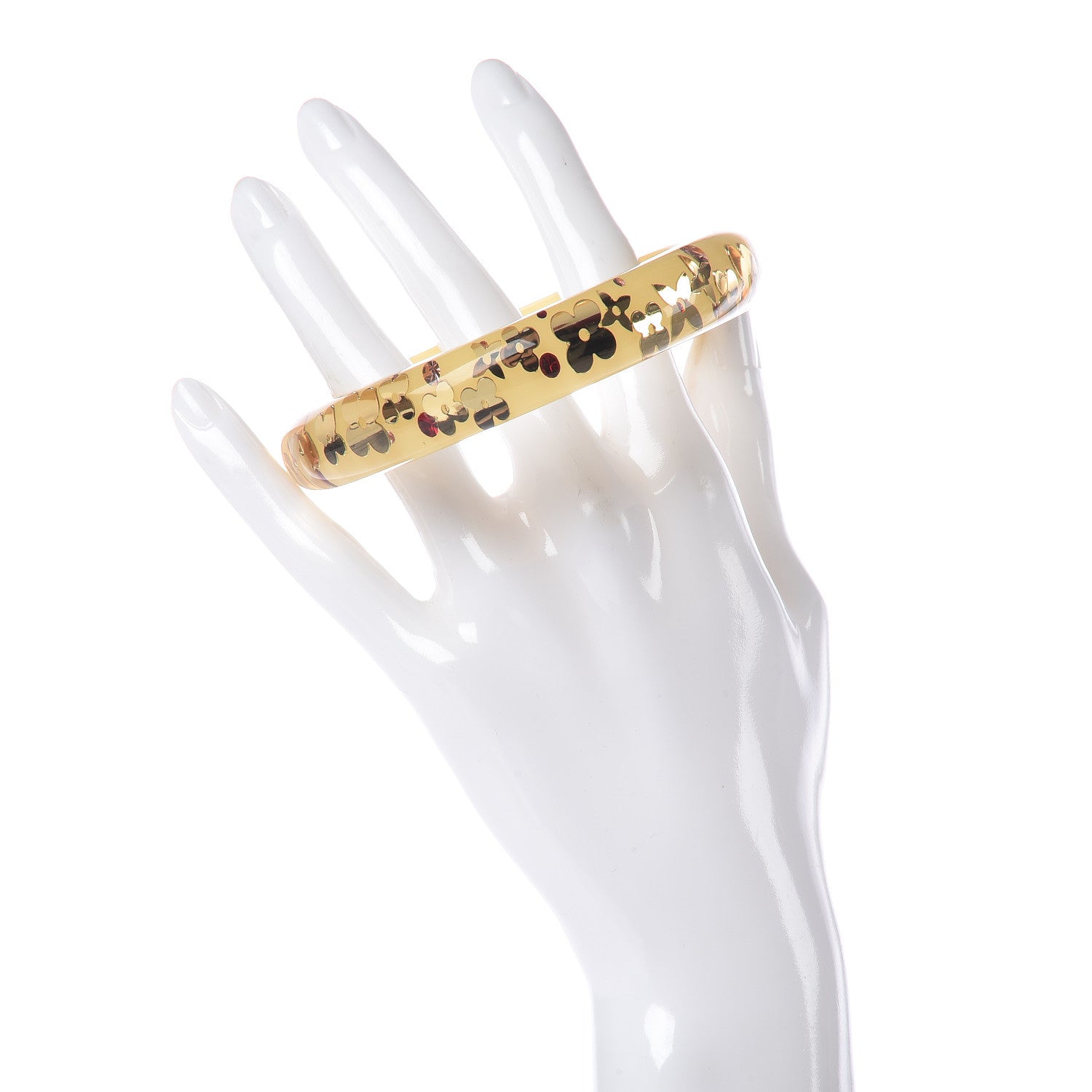 Louis Vuitton Resin Swarovski Medium Inclusion Bracelet PM Nacre 2 of 4