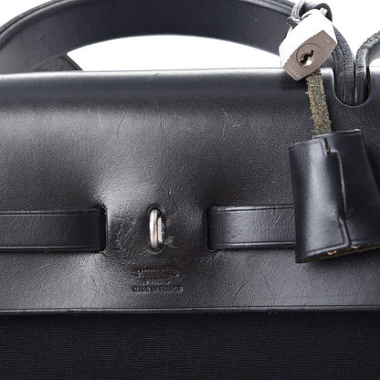Hermes Toile Vache Calfskin Herbag 39 MM Black 10 of 22