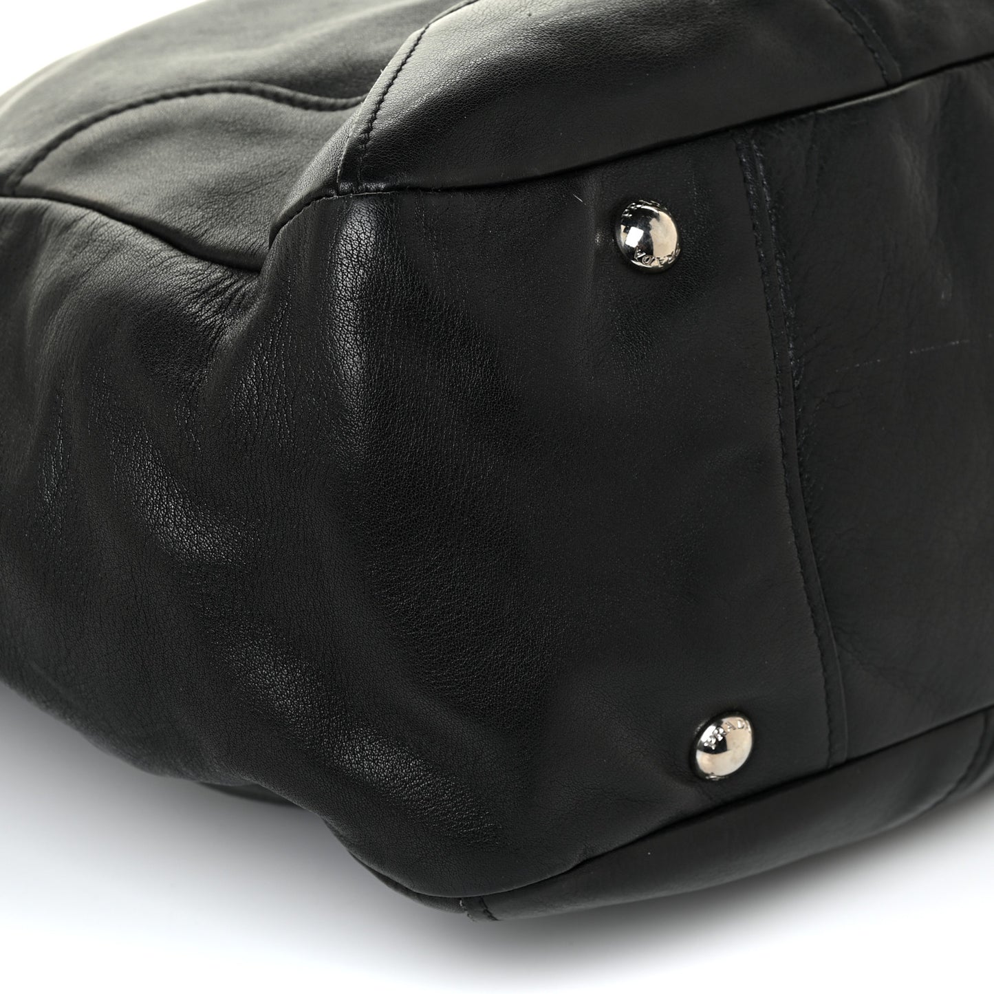 Soft Calf Pleated Two Pocket Hobo Black