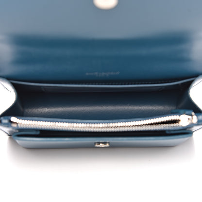 Saint Laurent Calfskin Monogram Sunset Chain Wallet Peacock 6 of 12
