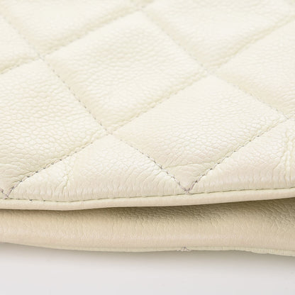 Chanel Caviar Quilted Expandable Zip Shoulder Bag Ivory 9 of 12