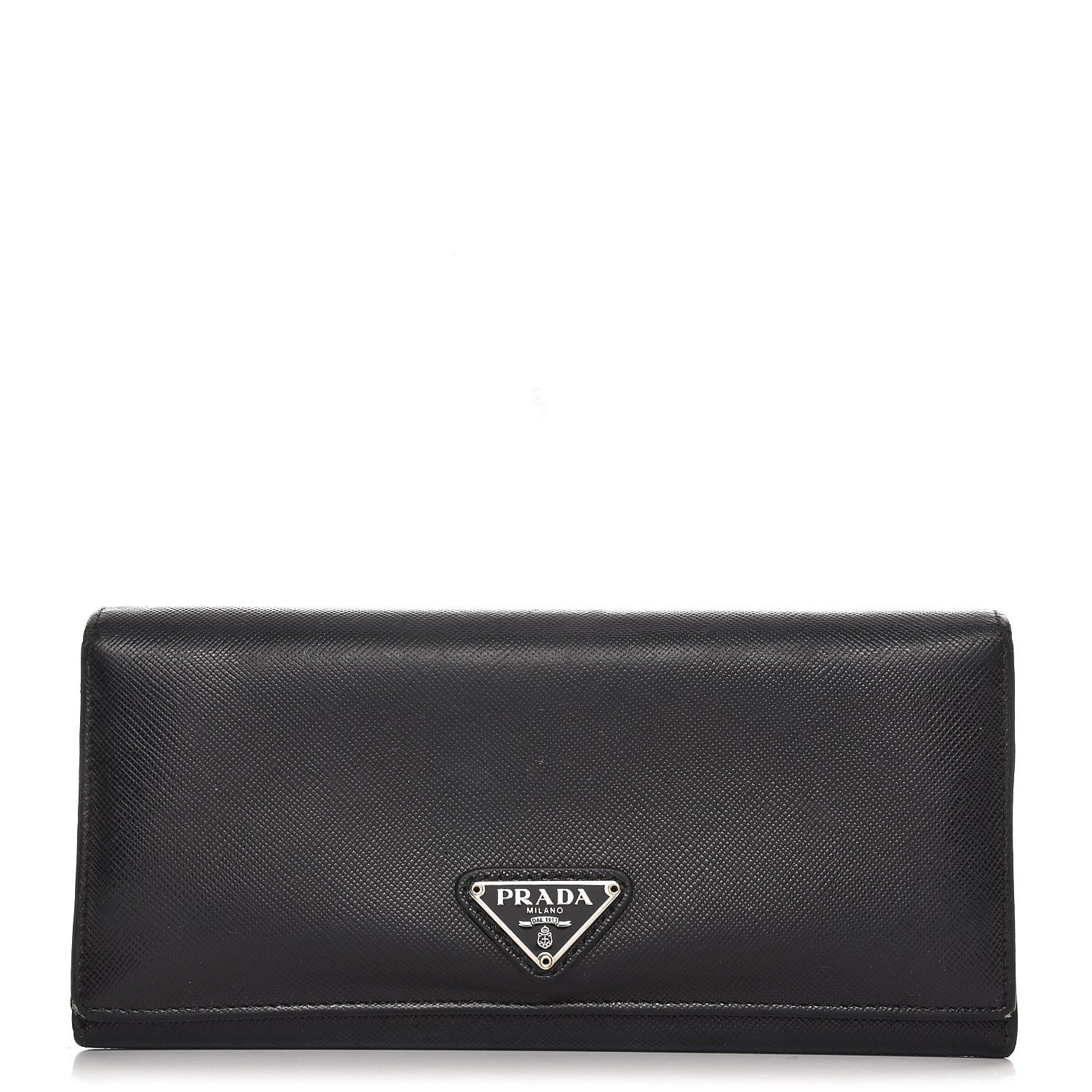 Prada Saffiano Continental Flap Wallet Nero Black 1 of 10