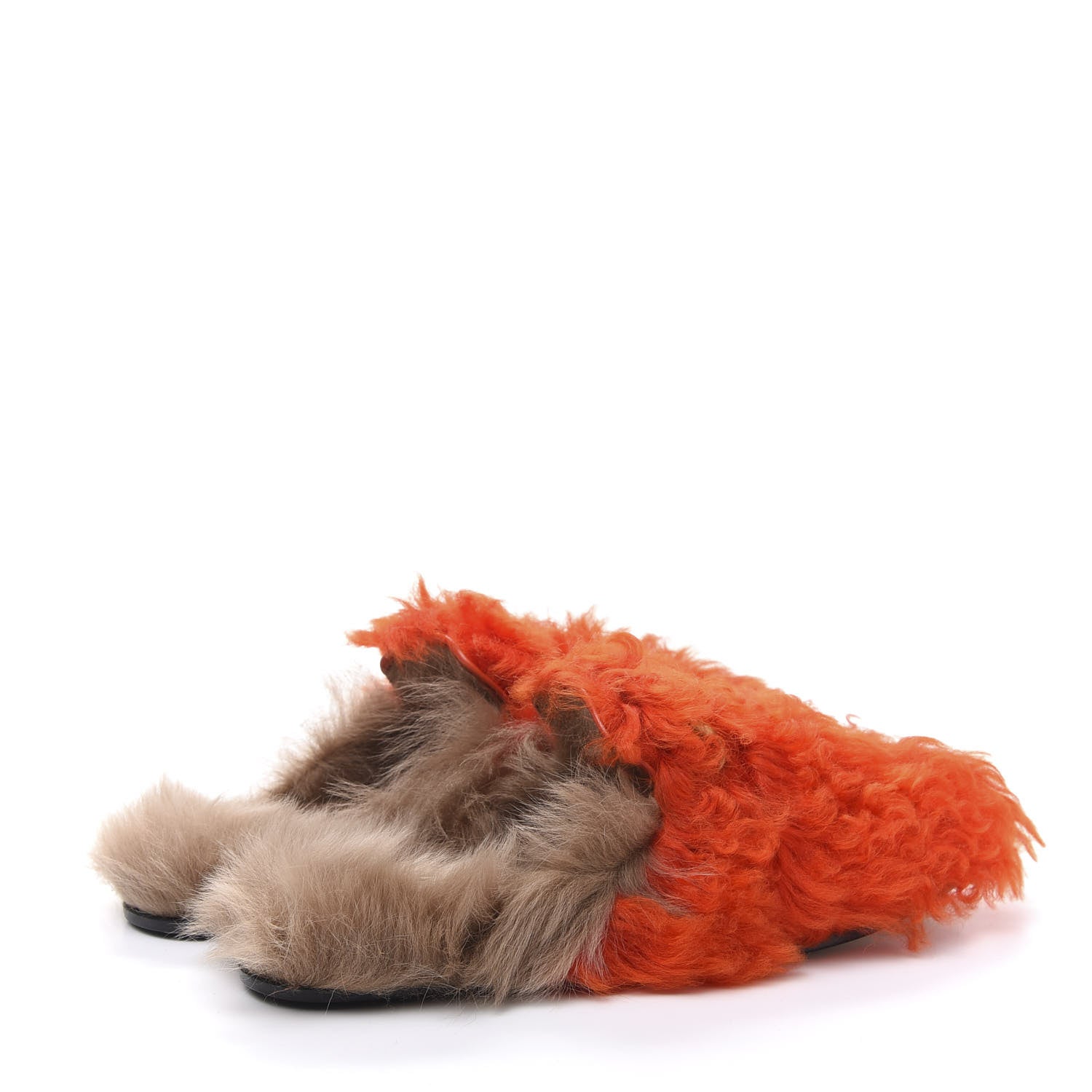 Gucci Merino Wool Womens Princetown Slippers 37 Sun Orange Natural 4 of 8