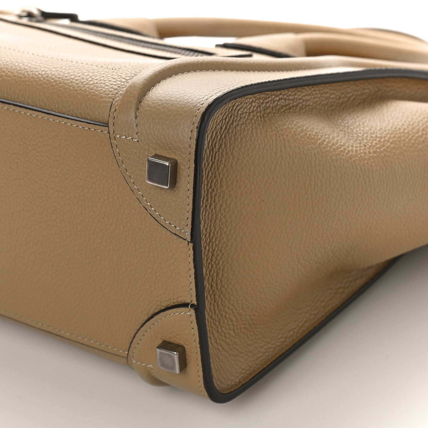 Celine Drummed Calfskin Micro Luggage Dune 7 of 7