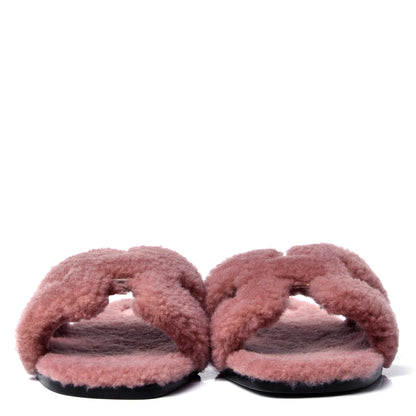Hermes Woolskin Oran Sandals 39 Rose Aube 2 of 6