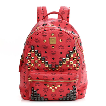 MCM Visetos Studded Medium Stark M Backpack Coral 1 of 9