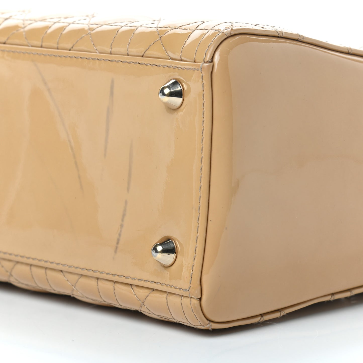 Patent Cannage Large Lady Dior Beige
