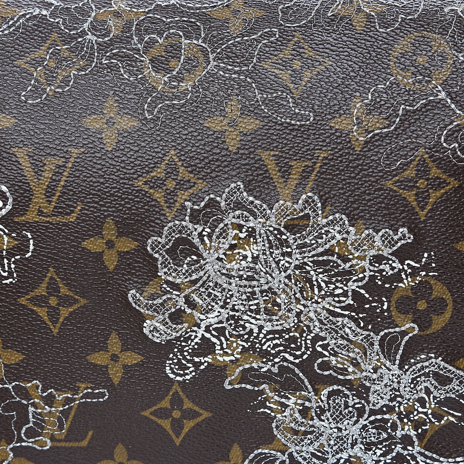 Louis Vuitton Monogram Dentelle Speedy 30 Silver 12 of 20