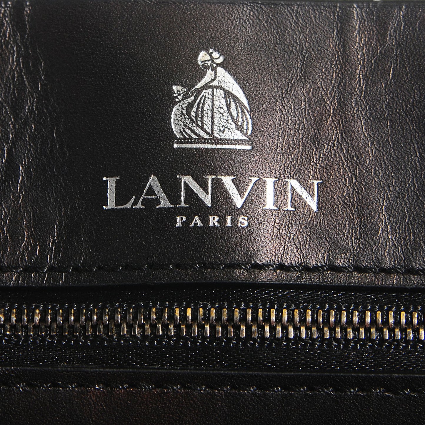 Hammered Calfskin Large Happy Edgy Shoulder Bag Black
