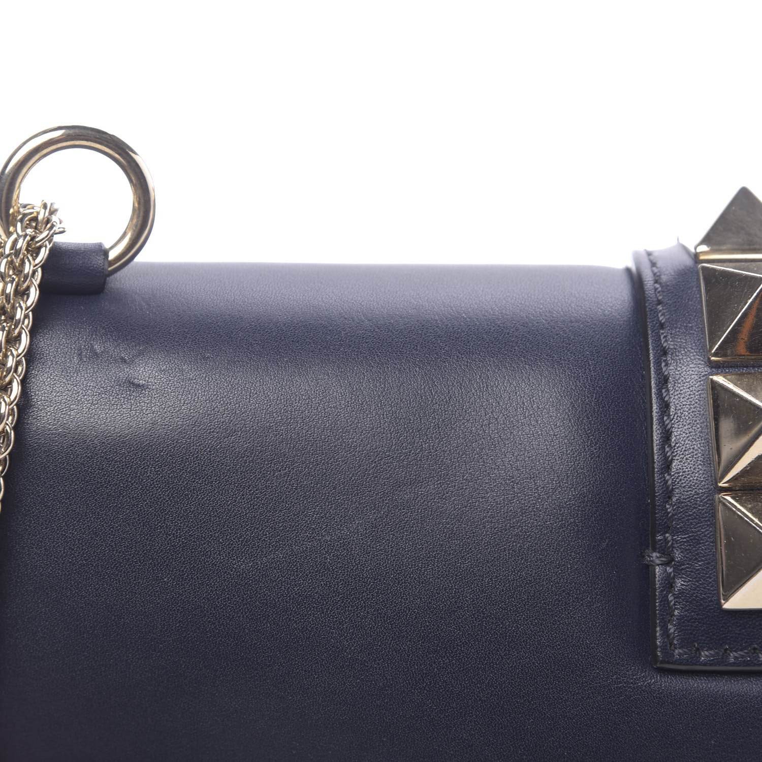 Valentino Garavani Vitello Medium Glam Lock Rockstud Flap Marine 12 of 12