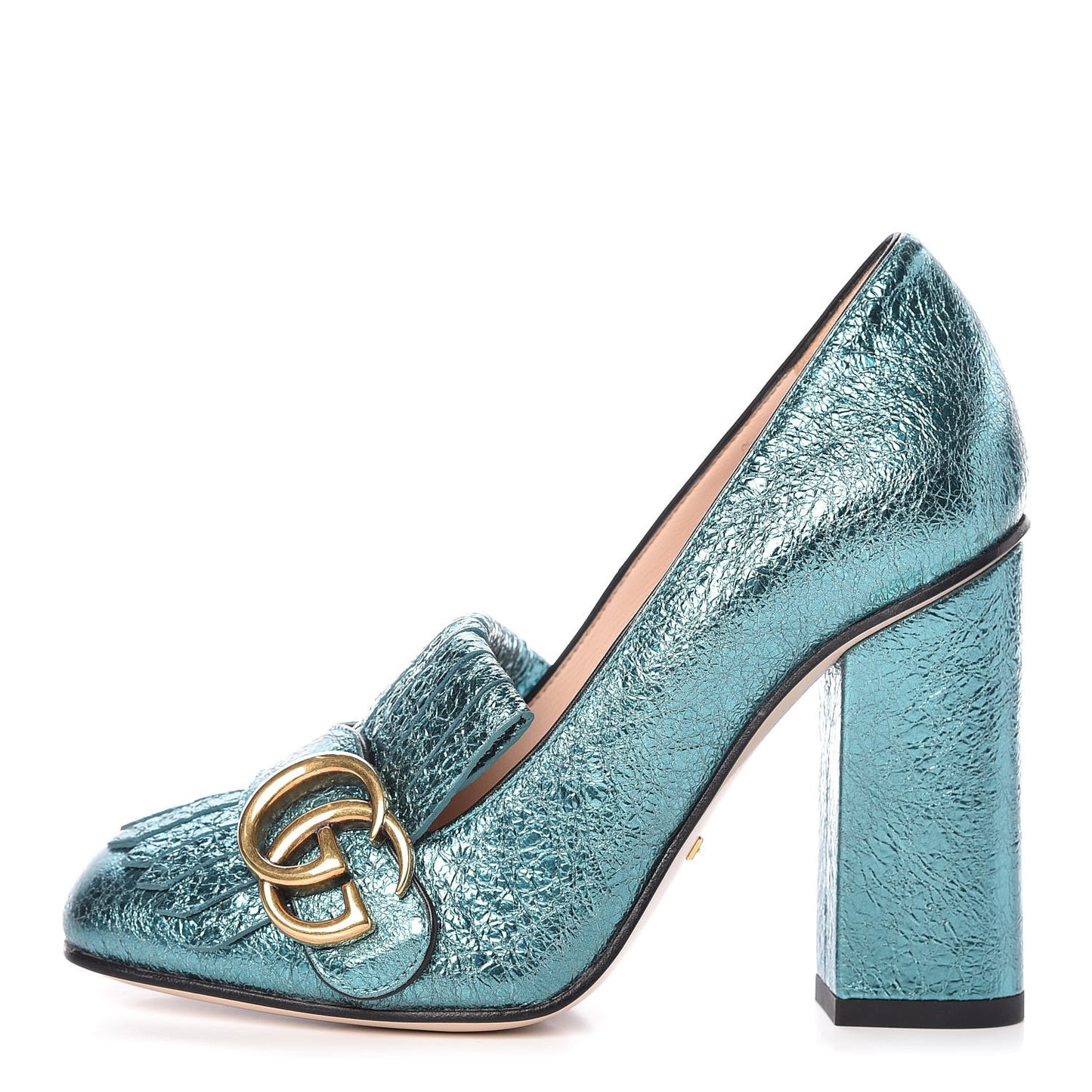 Galassia GG Marmont Fringe 105mm Loafer Pumps 34.5 Turchese