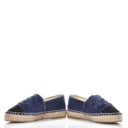 Chanel Linen CC Espadrilles 35 Blue Black 13 of 14
