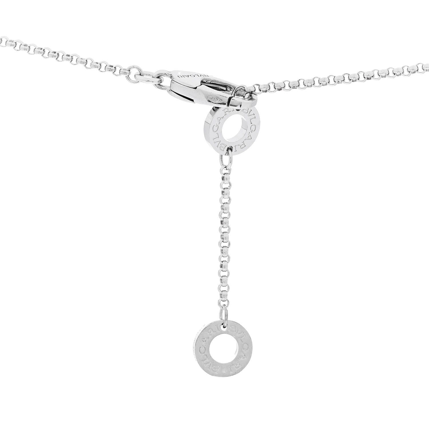Bulgari 18K White Gold Diamond BVLGARI BVLGARI Heart Pave Pendant Necklace 4 of 7