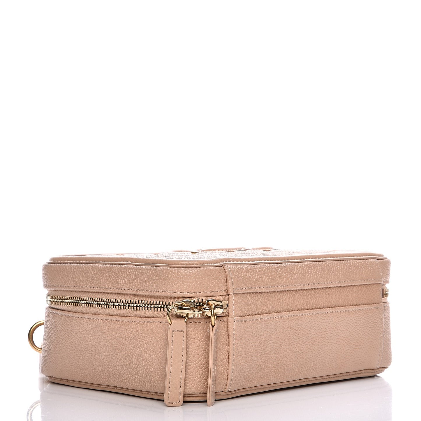 Caviar Quilted Medium CC Filigree Vanity Case Beige