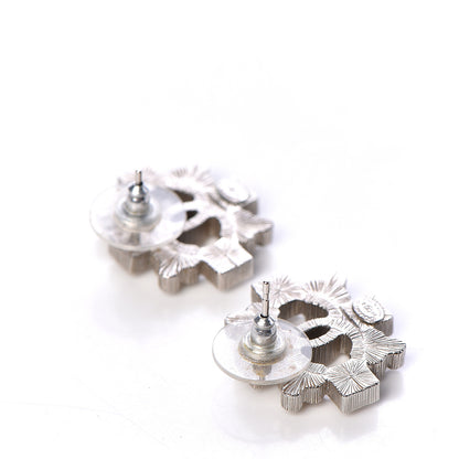 Chanel Baguette Crystal CC Earrings Silver 3 of 5