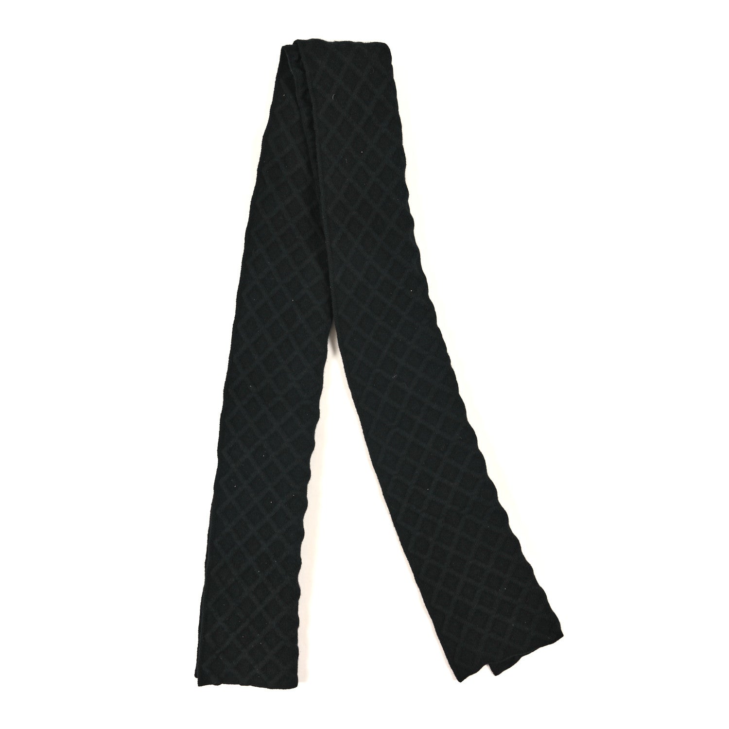 Chanel Cashmere Quilted Scarf Black 2 of 3