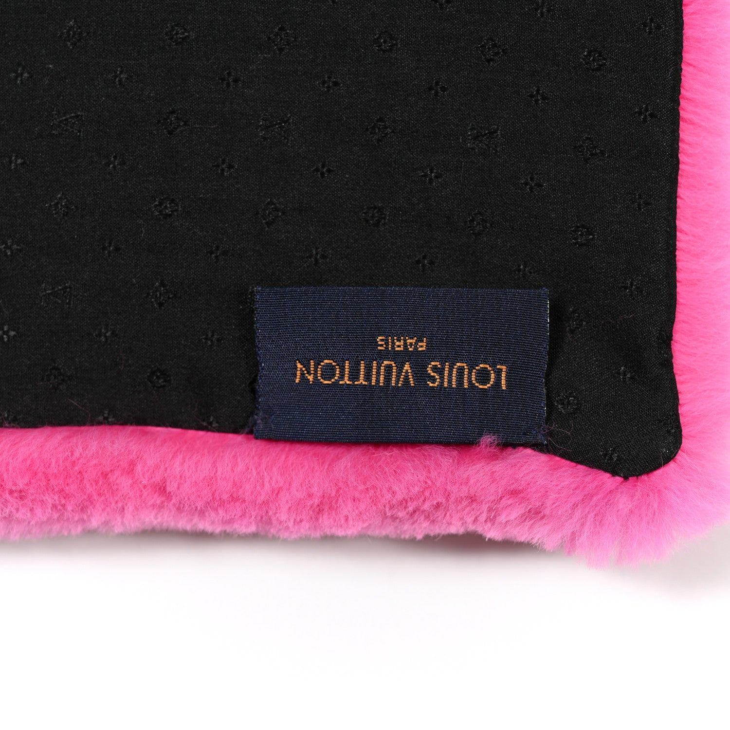 Louis Vuitton Fur Logo Scarf Fluo Black Pink 3 of 4