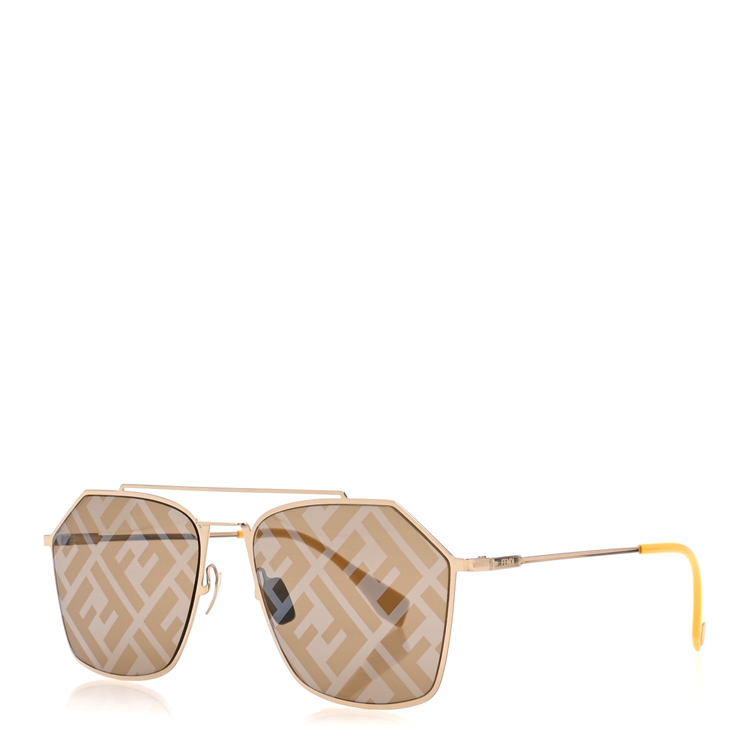Fendi Metal Aviator Sunglasses FFM0022/S Yellow 1 of 8