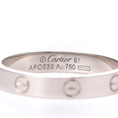 Cartier 18K White Gold 3.5mm LOVE Wedding Band Ring 61 9.5 7 of 10