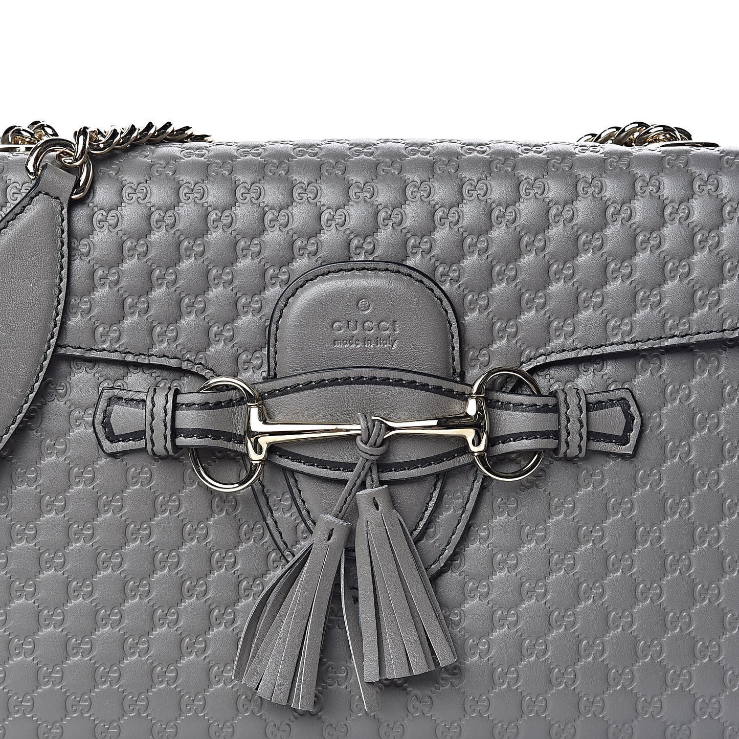 Soft Microguccissima Medium Emily Chain Shoulder Bag Loess