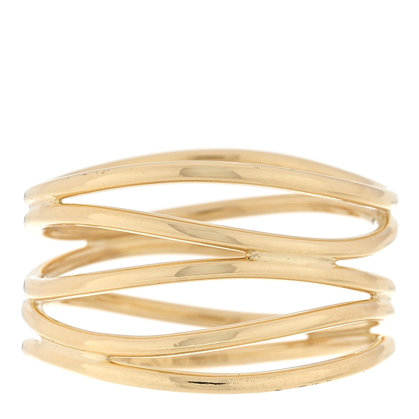 18K Yellow Gold Elsa Peretti 5 Row Wave Ring 56 7.5