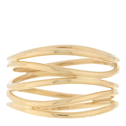 Tiffany 18K Yellow Gold Elsa Peretti 5 Row Wave Ring 56 7.5 1 of 5