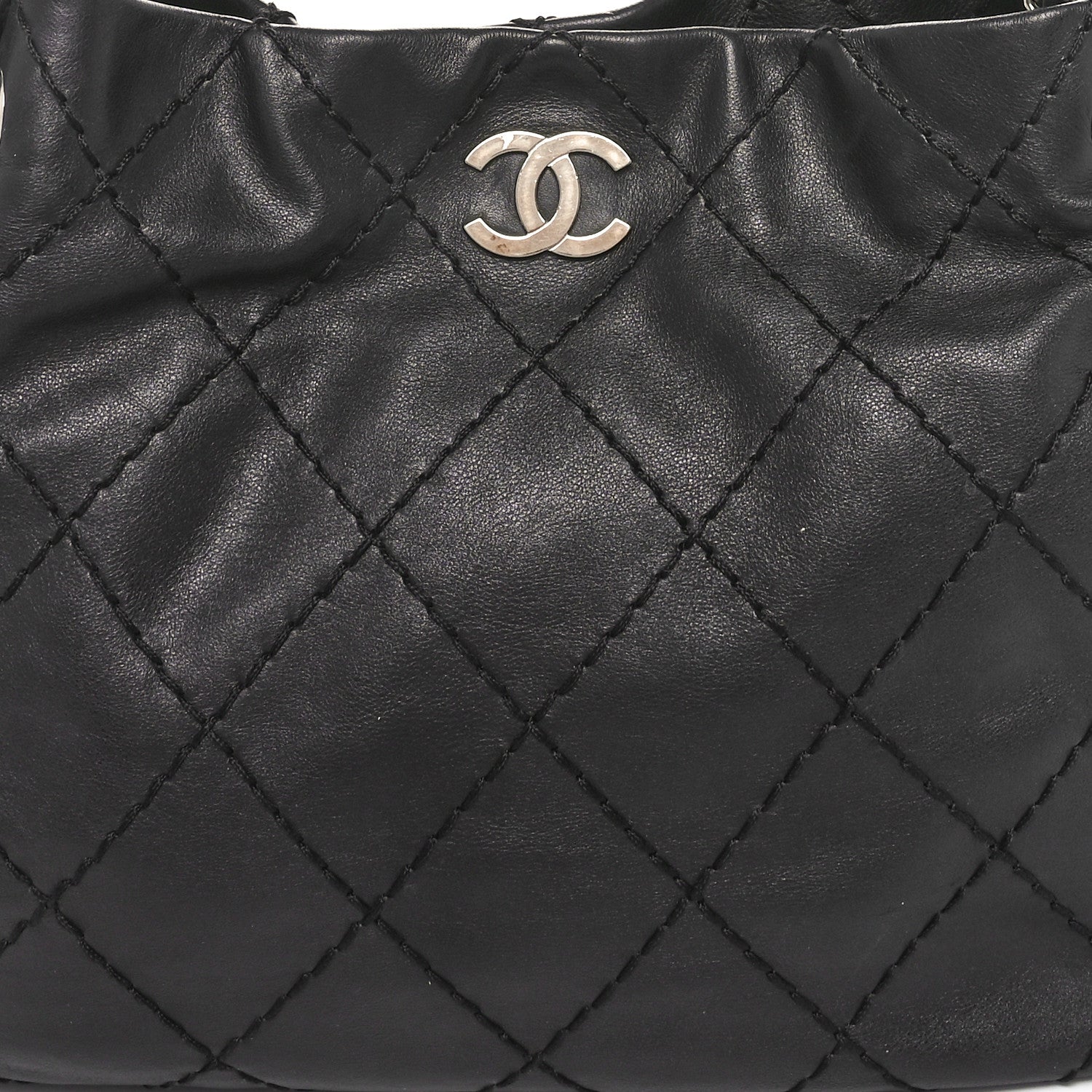 Chanel Lambskin Stitched Expandable Tote Black 8 of 11