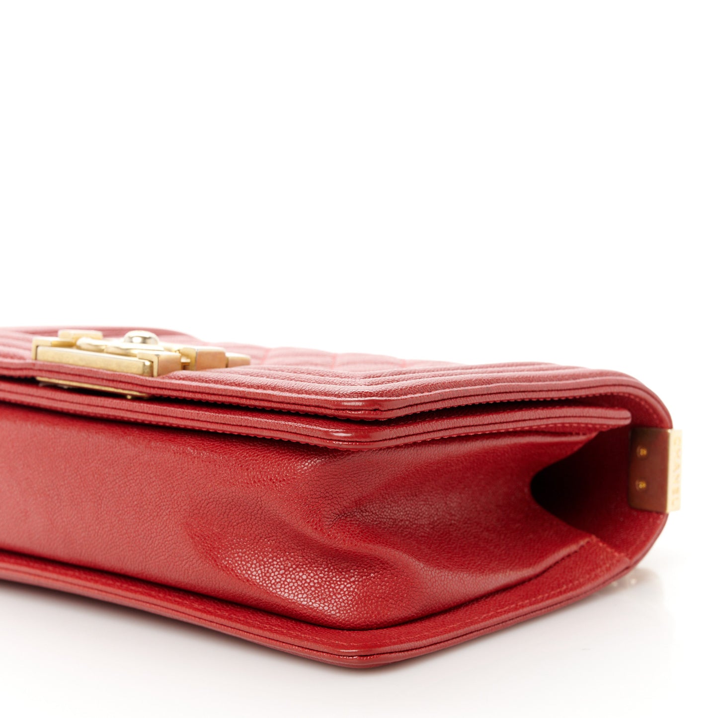 Caviar Quilted Small Boy Flap Red