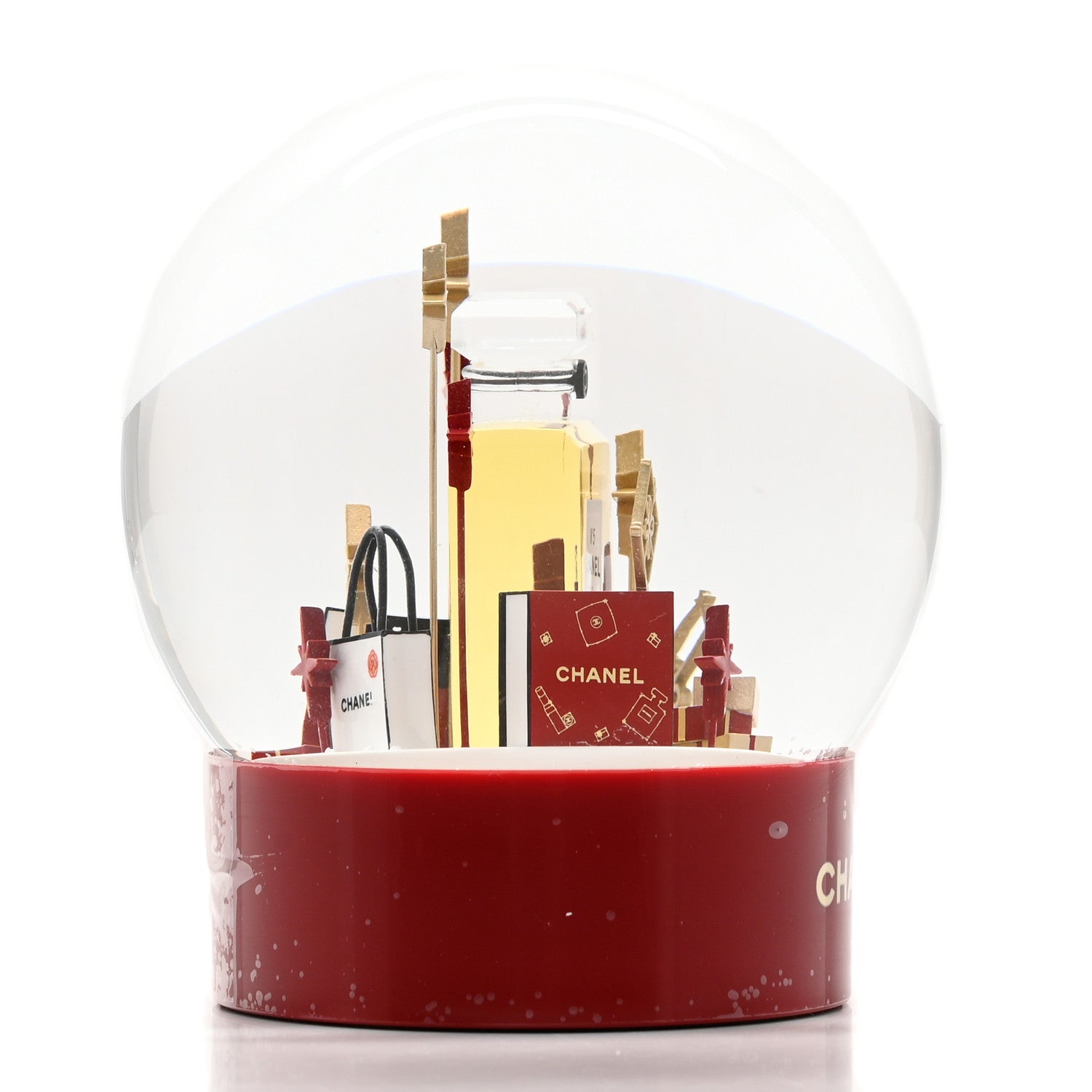 Chanel Glass N°5 Perfume Bottle Snow Globe Red 3 of 7