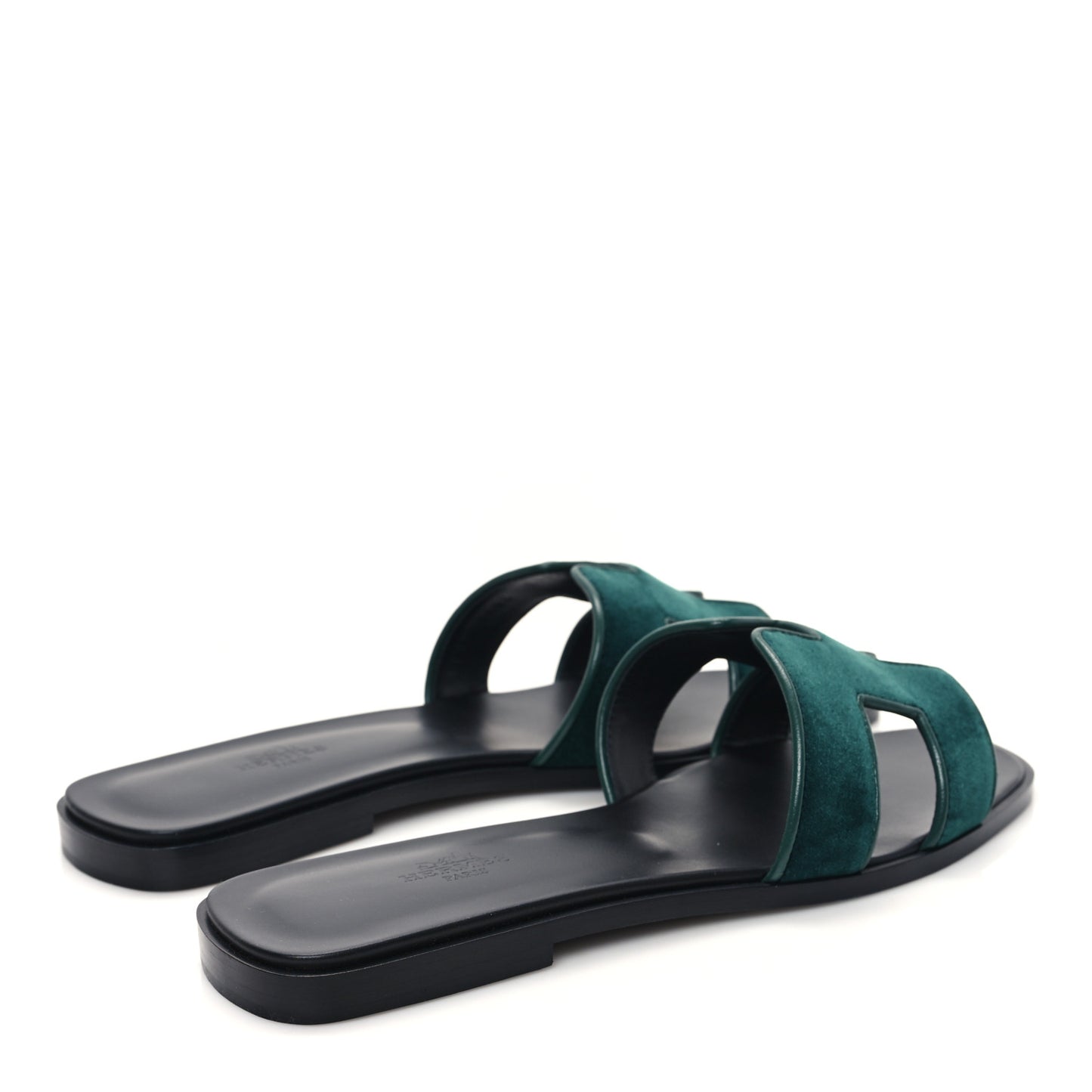 Velvet Nappa Oran Sandals 40 Vert Fonce