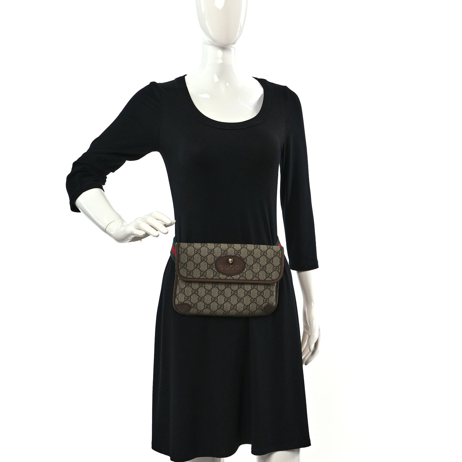 Gucci GG Supreme Monogram Neo Vintage Web Belt Bag Brown 2 of 11