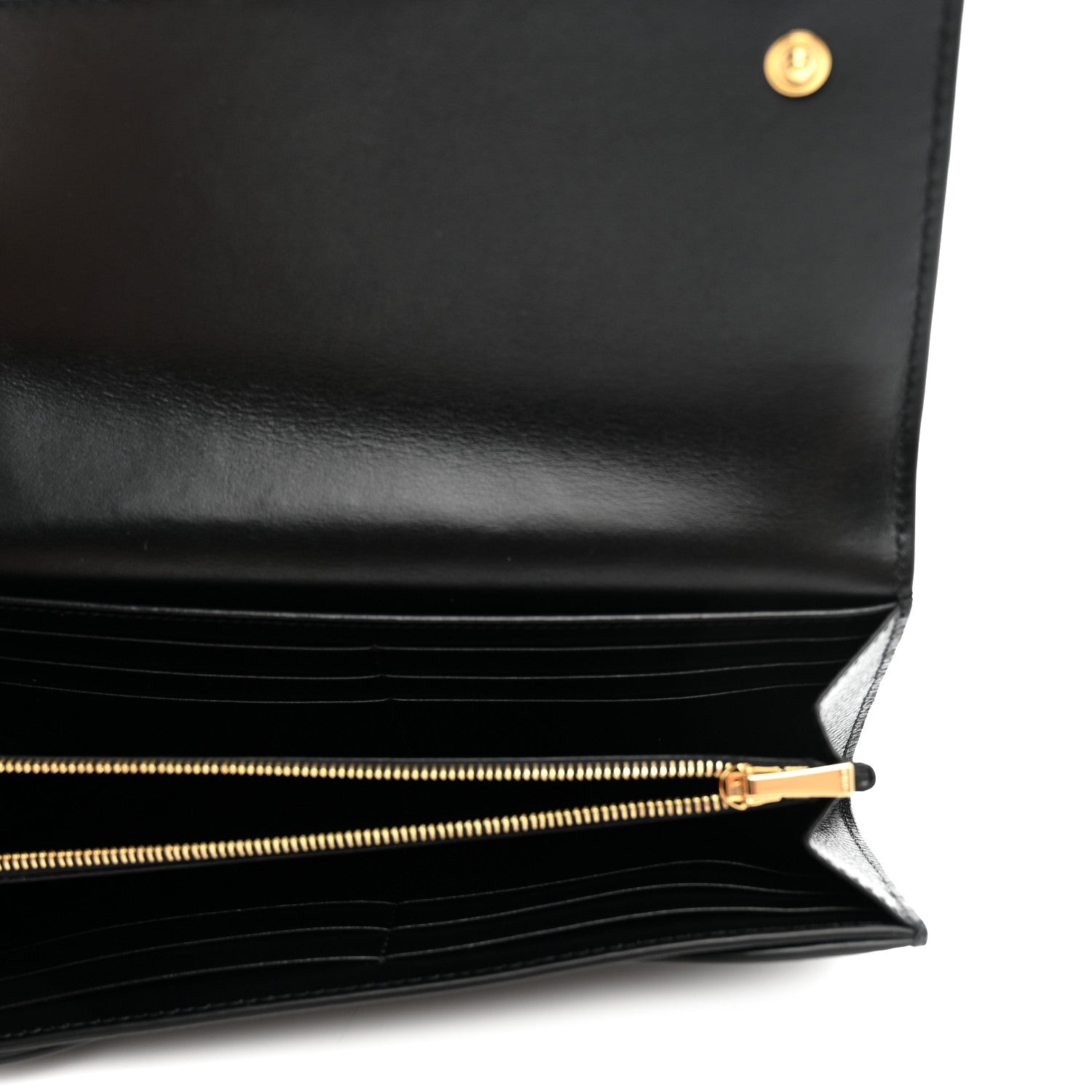 Celine Grained Calfskin Large Flap Wallet Black 5 of 7
