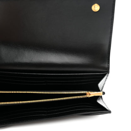 Celine Grained Calfskin Large Flap Wallet Black 5 of 7