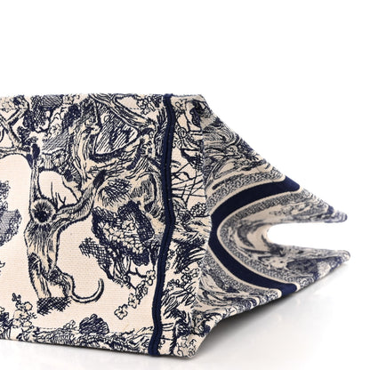 Christian Dior Canvas Embroidered Large Dioriviera Toile De Jouy Book Tote Blue 10 of 13