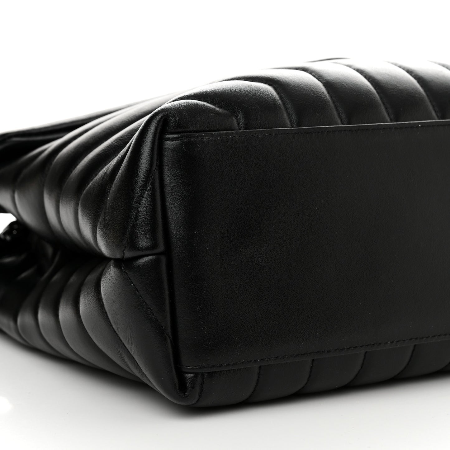 Calfskin Y Quilted Monogram Monochrome Medium Loulou Chain Satchel Black