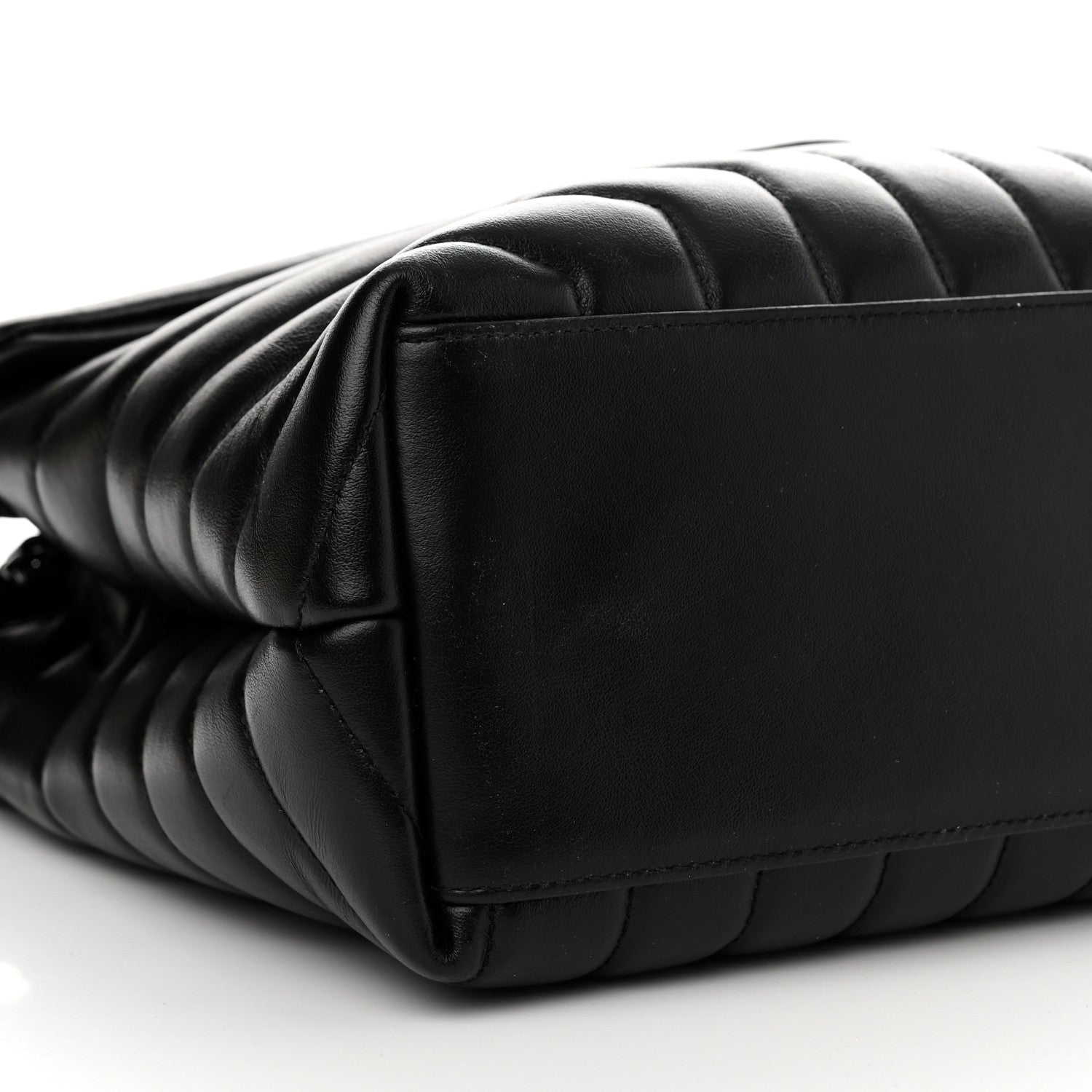 Saint Laurent Calfskin Y Quilted Monogram Monochrome Medium Loulou Chain Satchel Black 9 of 10