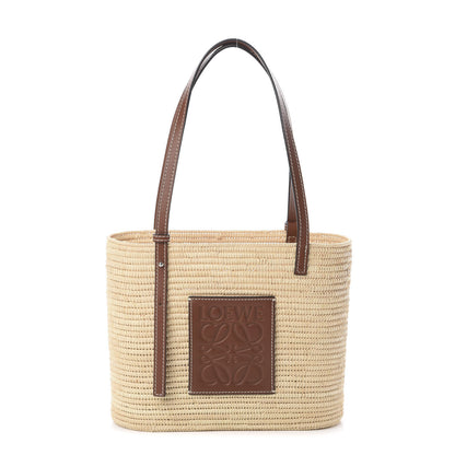 Loewe Raffia Square Basket Tote Bag Natural Tan 1 of 7